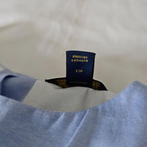 Polo Ralph Lauren Kids Girls Blue Fit And Flare Daisy Oxford Dress Size 7 - Picture 8 of 16